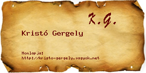 Kristó Gergely névjegykártya