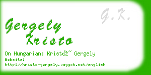 gergely kristo business card